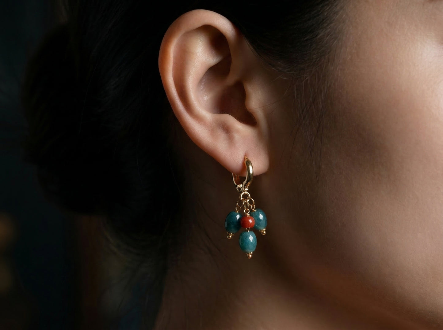 Camelia - Pendientes Jade Natural