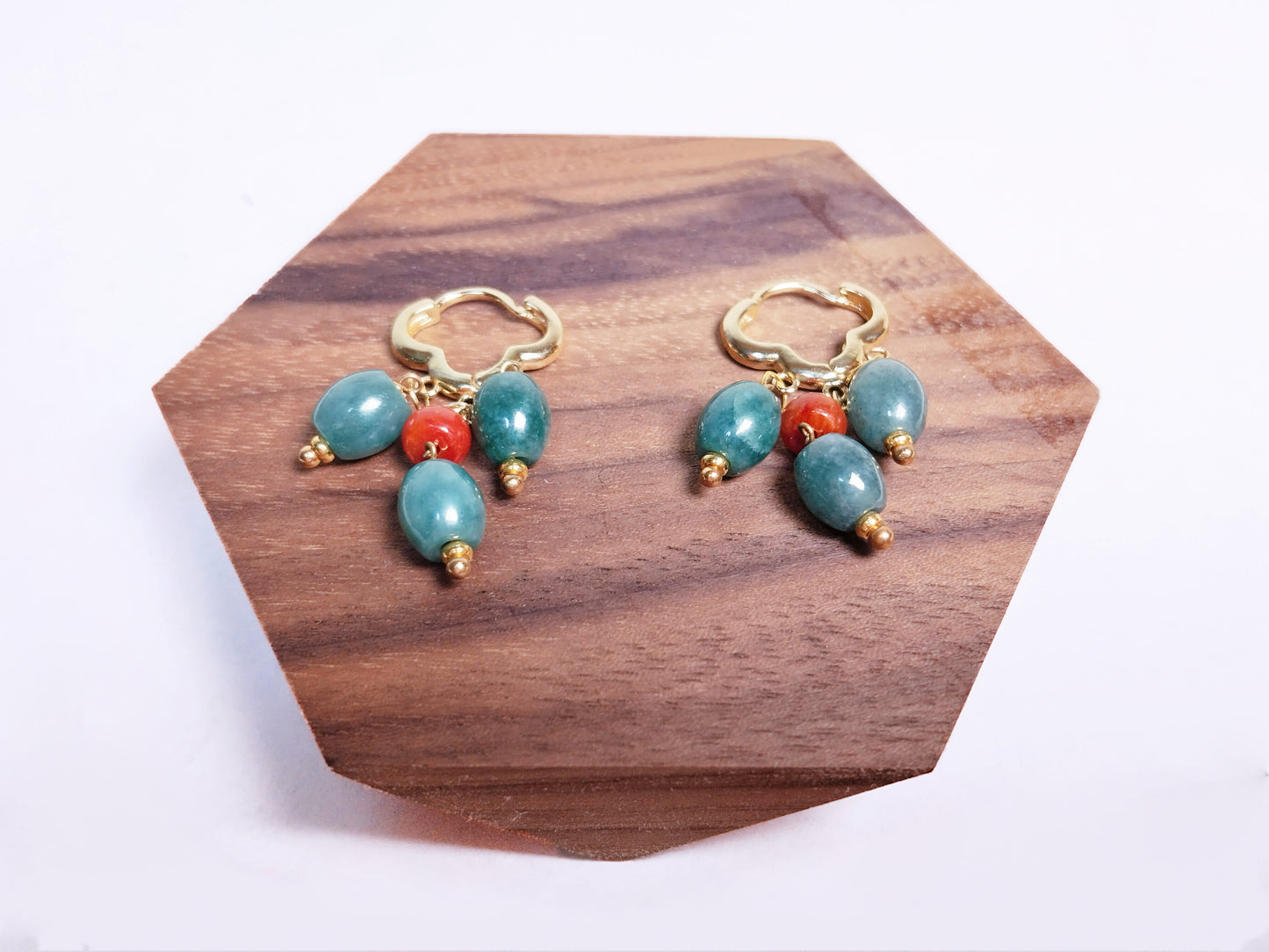 Camellia - Nature Jade Earrings