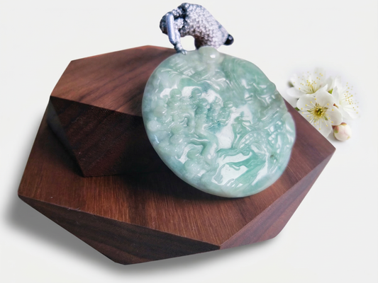 Début du printemps - Pendentif en jade Nature