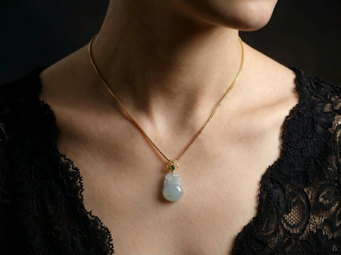 Colgante de jade "Fortuna - Naturaleza"