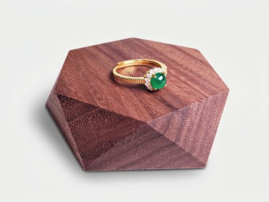 Océan - Bague en jade naturel