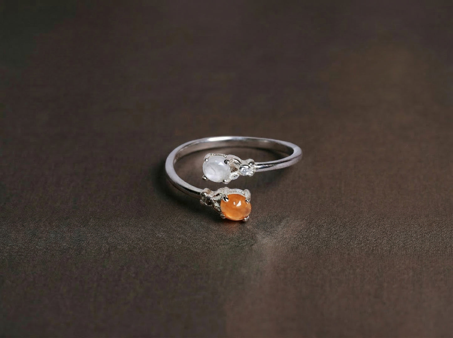 Enredadera de flores - Anillo de jade natural
