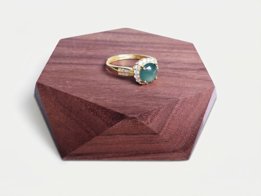 Larme de sirène - Bague en jade naturel