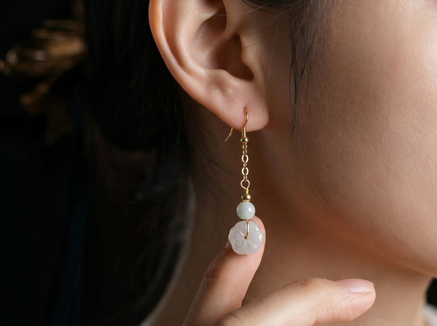 Bloom - Pendientes Jade Natural