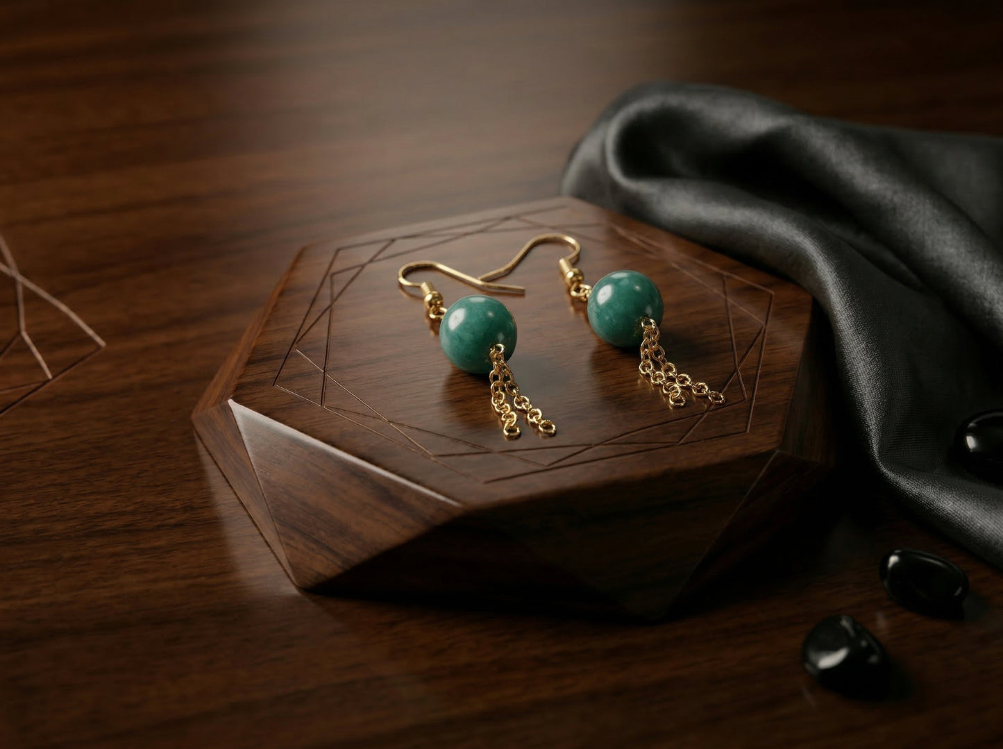 Pendientes de jade natural - Estrella