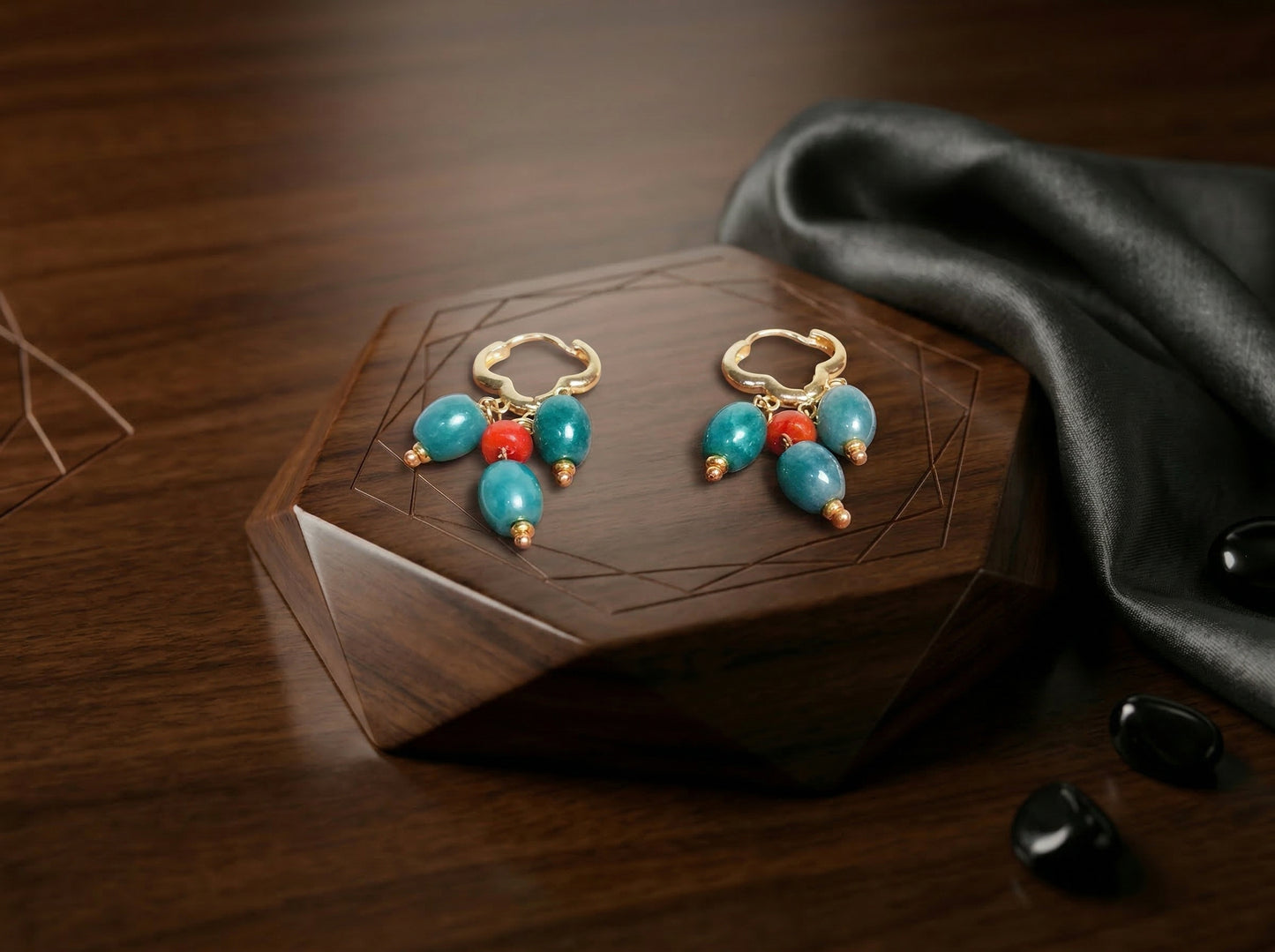 Camelia - Pendientes Jade Natural